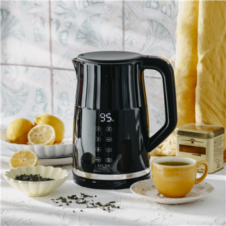 Adler Kettle with LED display | AD 1350 | Electric | 2200 W | 1.7 L | Stainless Steel | 360 rotational base | Black