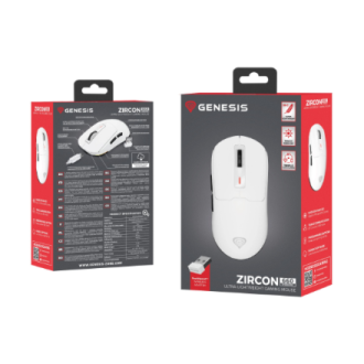 Genesis | Gaming Mouse | Zircon 660 | Wired/Wireless | 2.4 GHz, Bluetooth, USB | White Genesis | Gaming Mouse | Zircon 660 | Wired/Wireless | 2.4 GHz, Bluetooth, USB | White