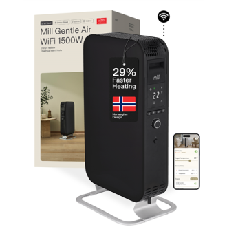 Mill | Heater | OIL1500WIFI3 Gentle Air | Oil Filled Radiator | 1500 W | Suitable for rooms up to 22 m | Black