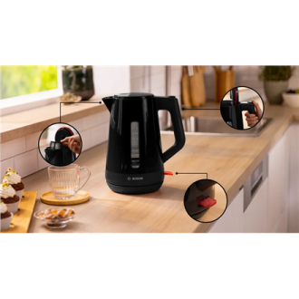 Bosch Kettle | TWK1M123 | Electric | 2400 W | 1.7 L | Plastic | 360 rotational base | Black Bosch Kettle | TWK1M123 | Electric | 2400 W | 1.7 L | Plastic | 360 rotational base | Black