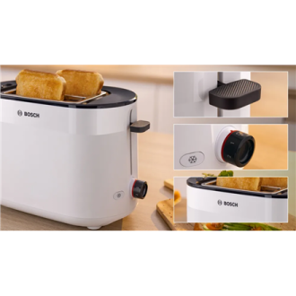 Bosch Compact Toaster | TAT2M121 MyMoment | Power 950 W | Number of slots 2 | Housing material Plastic | White Bosch Compact Toaster | TAT2M121 MyMoment | Power 950 W | Number of slots 2 | Housing material Plastic | White