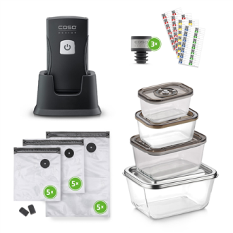 Caso Professional Hand Vacuum Sealer with Accessories | Vacu OneTouch Pro Set | Power 20 W | Black Caso Professional Hand Vacuum Sealer with Accessories | Vacu OneTouch Pro Set | Power 20 W | Black