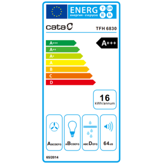 CATA Hood | CAMPANA TFH 6830 GWH | Telescopic | Energy efficiency class A+++ | Width 60 cm | 795 m /h | Touch control | LED | Wh CATA Hood | CAMPANA TFH 6830 GWH | Telescopic | Energy efficiency class A+++ | Width 60 cm | 795 m /h | Touch control | LED | Wh