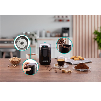 Gorenje | Coffee Grinder | SMK150SB | 150 W | Coffee beans capacity 45 g | Lid safety switch | Black Gorenje | Coffee Grinder | SMK150SB | 150 W | Coffee beans capacity 45 g | Lid safety switch | Black