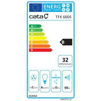 CATA Hood | TFK 6005 WH | Telescopic | Energy efficiency class B | Width 60 cm | 360 m /h | Mechanical | CSLED | White