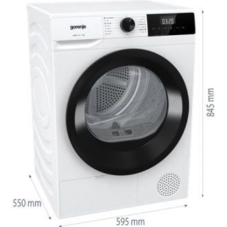 Gorenje Dryer Machine | DHNE82 | Energy efficiency class Class D | Front loading | 8 kg | LED | Depth 55 cm | White Gorenje Dryer Machine | DHNE82 | Energy efficiency class Class D | Front loading | 8 kg | LED | Depth 55 cm | White