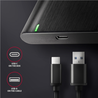 AXAGON Screwless aluminum USB 3.2 Gen 1 - SATA 6G external box for 2.5 AXAGON Screwless aluminum USB 3.2 Gen 1 - SATA 6G external box for 2.5