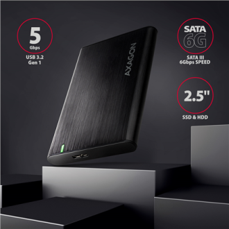 AXAGON Screwless aluminum USB 3.2 Gen 1 - SATA 6G external box for 2.5 AXAGON Screwless aluminum USB 3.2 Gen 1 - SATA 6G external box for 2.5