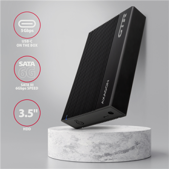 AXAGON Ribbed aluminum USB 3.2 Gen 1 - SATA 6G external box for 3.5 AXAGON Ribbed aluminum USB 3.2 Gen 1 - SATA 6G external box for 3.5