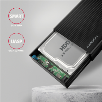 AXAGON Ribbed aluminum USB 3.2 Gen 1 - SATA 6G external box for 3.5 AXAGON Ribbed aluminum USB 3.2 Gen 1 - SATA 6G external box for 3.5