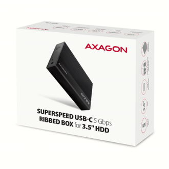 AXAGON Ribbed aluminum USB 3.2 Gen 1 - SATA 6G external box for 3.5 AXAGON Ribbed aluminum USB 3.2 Gen 1 - SATA 6G external box for 3.5