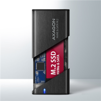 AXAGON External USB-C 3.2 Gen 2 metal box for M.2 NVMe & SATA SSD disks | EEM2-SB2 AXAGON External USB-C 3.2 Gen 2 metal box for M.2 NVMe & SATA SSD disks | EEM2-SB2