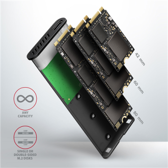 AXAGON External USB-C 3.2 Gen 2 metal box for M.2 SATA SSD disks | EEM2-SBC AXAGON External USB-C 3.2 Gen 2 metal box for M.2 SATA SSD disks | EEM2-SBC