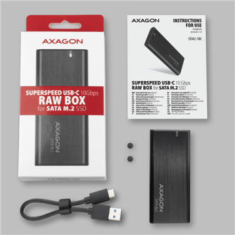 AXAGON External USB-C 3.2 Gen 2 metal box for M.2 SATA SSD disks | EEM2-SBC AXAGON External USB-C 3.2 Gen 2 metal box for M.2 SATA SSD disks | EEM2-SBC