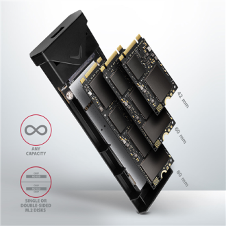AXAGON External USB-C 10Gbps metal box for M.2 NVMe SSD disks | EEM2-UB2 AXAGON External USB-C 10Gbps metal box for M.2 NVMe SSD disks | EEM2-UB2