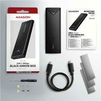 AXAGON External USB-C 10Gbps metal box for M.2 NVMe SSD disks | EEM2-UB2 AXAGON External USB-C 10Gbps metal box for M.2 NVMe SSD disks | EEM2-UB2