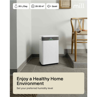 Mill | Dehumidifier | MDH20 | Suitable for rooms up to 20-30 m | Water tank capacity 4 L | White Mill | Dehumidifier | MDH20 | Suitable for rooms up to 20-30 m | Water tank capacity 4 L | White