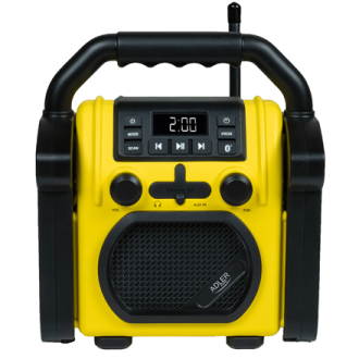 Adler | Construction radio with Bluetooth | AD 1911 | AUX in | Black/Yellow Adler | Construction radio with Bluetooth | AD 1911 | AUX in | Black/Yellow
