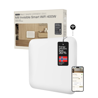 Mill Invisible Smart WiFi Heater | PA400WIFI4 | Panel Heater | 400 W | Suitable for rooms up to 4-6 m | White | IPX4