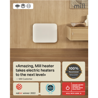 Mill Invisible Smart WiFi Heater | PA400WIFI4 | Panel Heater | 400 W | Suitable for rooms up to 4-6 m | White | IPX4