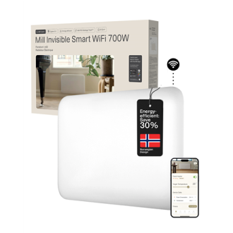 Mill Invisible Smart WiFi Heater | PA700WIFI4 | Panel Heater | 700 W | Suitable for rooms up to 9-12 m | White | IPX4