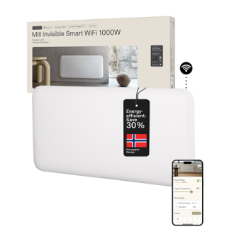 Mill Invisible Smart WiFi Heater | PA1000WIFI4 | Panel Heater | 1000 W | Suitable for rooms up to 12-16 m | White | IPX4