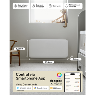Mill Invisible Smart WiFi Heater | PA1000WIFI4 | Panel Heater | 1000 W | Suitable for rooms up to 12-16 m | White | IPX4