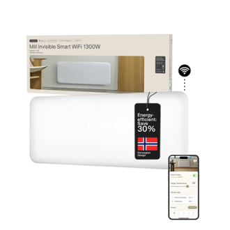 Mill Invisible Smart WiFi Heater | PA1300WIFI4 | Panel Heater | 1300 W | Suitable for rooms up to 15-19 m | White | IPX4 Mill Invisible Smart WiFi Heater | PA1300WIFI4 | Panel Heater | 1300 W | Suitable for rooms up to 15-19 m | White | IPX4