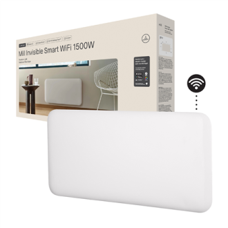 Mill Invisible Smart WiFi Heater | PA1500WIFI4 | Panel Heater | 1500 W | Suitable for rooms up to 18-22 m | White | IPX4 Mill Invisible Smart WiFi Heater | PA1500WIFI4 | Panel Heater | 1500 W | Suitable for rooms up to 18-22 m | White | IPX4