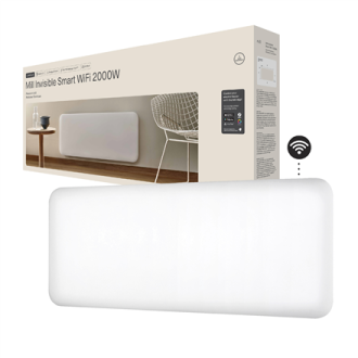Mill Invisible Smart WiFi Heater | PA2000WIFI4 | Panel Heater | 2000 W | Suitable for rooms up to 24-28 m | White | IPX4 Mill Invisible Smart WiFi Heater | PA2000WIFI4 | Panel Heater | 2000 W | Suitable for rooms up to 24-28 m | White | IPX4