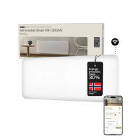 Mill Invisible Smart WiFi Heater | PA2000WIFI4 | Panel Heater | 2000 W | Suitable for rooms up to 24-28 m | White | IPX4 Mill Invisible Smart WiFi Heater | PA2000WIFI4 | Panel Heater | 2000 W | Suitable for rooms up to 24-28 m | White | IPX4