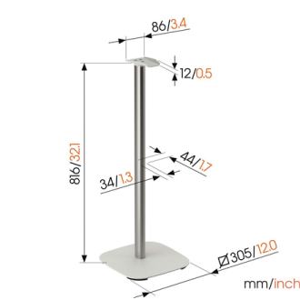 Vogels Floor stand | SFS 4133 Sonos speaker stand for Era 300 | Maximum weight (capacity) 4.5 kg | White Vogels Floor stand | SFS 4133 Sonos speaker stand for Era 300 | Maximum weight (capacity) 4.5 kg | White