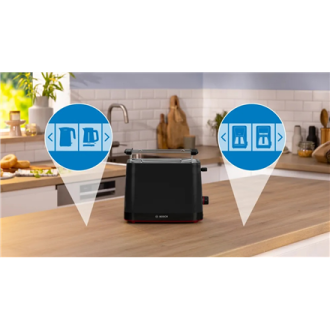 Bosch Compact Toaster | TAT3M123 MyMoment | Power 950 W | Number of slots 2 | Housing material Plastic | Black Bosch Compact Toaster | TAT3M123 MyMoment | Power 950 W | Number of slots 2 | Housing material Plastic | Black