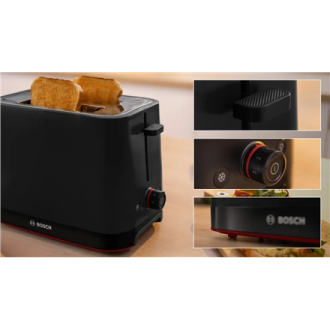Bosch Compact Toaster | TAT3M123 MyMoment | Power 950 W | Number of slots 2 | Housing material Plastic | Black Bosch Compact Toaster | TAT3M123 MyMoment | Power 950 W | Number of slots 2 | Housing material Plastic | Black