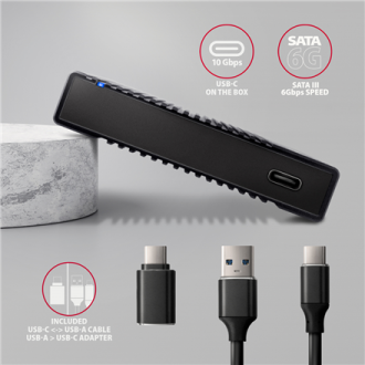 AXAGON USB-C 10Gbps RIBBED Box | EE25-GTR AXAGON USB-C 10Gbps RIBBED Box | EE25-GTR