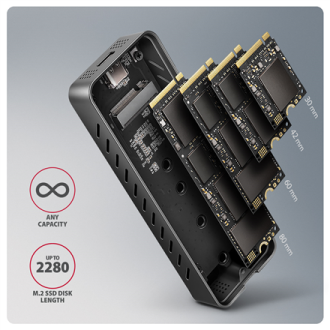 AXAGON USB-C 20Gbps - M.2 NVMe SSD ARMORED Box | EEM2-20G AXAGON USB-C 20Gbps - M.2 NVMe SSD ARMORED Box | EEM2-20G