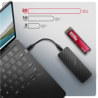 AXAGON USB-C 20Gbps - M.2 NVMe SSD ARMORED Box | EEM2-20G AXAGON USB-C 20Gbps - M.2 NVMe SSD ARMORED Box | EEM2-20G