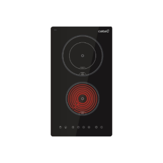 CATA Hob | TD 3002 BK | Vitroceramic | Number of burners/cooking zones 2 | Touch | Timer | Black