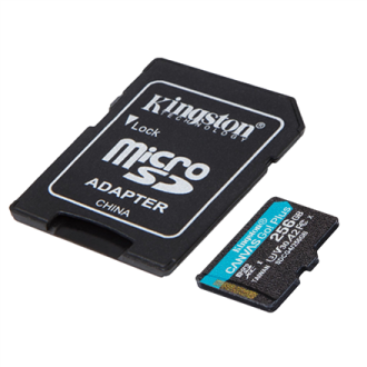 Kingston | Canvas Go! Plus | 256 GB | microSD | Flash memory class Class 10, UHS-I, U3, V30, A2 Kingston | Canvas Go! Plus | 256 GB | microSD | Flash memory class Class 10, UHS-I, U3, V30, A2