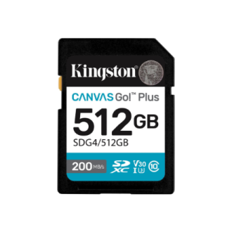 Kingston | Canvas Go! Plus | 512 GB | SD | Flash memory class Class 10, UHS-I, U3, V30 Kingston | Canvas Go! Plus | 512 GB | SD | Flash memory class Class 10, UHS-I, U3, V30