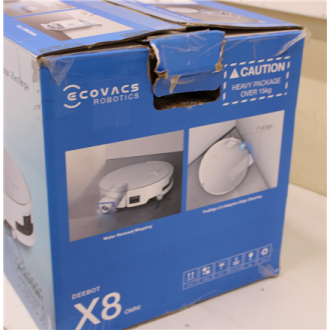 SALE OUT. Ecovacs DEEBOT X8 OMNI Vacuum cleaner, Robot, Wet&Dry, 18000Pa, TruEdge 2.0, AIVI 3D 3.0, YIKO-GPT, White+Auto-empty s