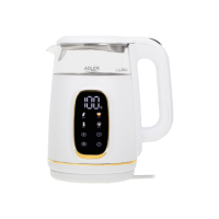 Adler Kettle with LED Display | AD 1305 | Electric | 2200 W | 1.7 L | Plastic | 360 rotational base | White/Gold Adler Kettle with LED Display | AD 1305 | Electric | 2200 W | 1.7 L | Plastic | 360 rotational base | White/Gold