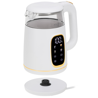 Adler Kettle with LED Display | AD 1305 | Electric | 2200 W | 1.7 L | Plastic | 360 rotational base | White/Gold Adler Kettle with LED Display | AD 1305 | Electric | 2200 W | 1.7 L | Plastic | 360 rotational base | White/Gold