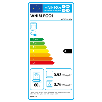 Whirlpool Cooker | W5I8LCSTA | Hob type Induction | Oven type Electric | Anthracite | Width 50 cm | Depth 60 cm | 60 L