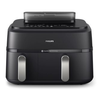 Philips | Dual Basket Airfryer | NA551/00 5000 Series | Power 2750 W | Capacity 9 L | RapidAir Plus and Air Steam | Black Philips | Dual Basket Airfryer | NA551/00 5000 Series | Power 2750 W | Capacity 9 L | RapidAir Plus and Air Steam | Black