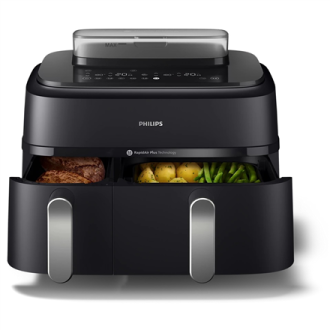 Philips | Dual Basket Airfryer | NA551/00 5000 Series | Power 2750 W | Capacity 9 L | RapidAir Plus and Air Steam | Black Philips | Dual Basket Airfryer | NA551/00 5000 Series | Power 2750 W | Capacity 9 L | RapidAir Plus and Air Steam | Black