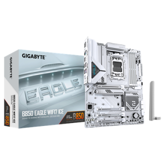 Gigabyte B850 EAGLE WF7 ICE | Processor family AMD | Processor socket AM5 | DDR5 | Supported hard disk drive interfaces SATA, M. Gigabyte B850 EAGLE WF7 ICE | Processor family AMD | Processor socket AM5 | DDR5 | Supported hard disk drive interfaces SATA, M.