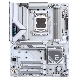 Gigabyte B850 EAGLE ICE | Processor family AMD | Processor socket AM5 | DDR5 | Supported hard disk drive interfaces SATA, M.2 | Gigabyte B850 EAGLE ICE | Processor family AMD | Processor socket AM5 | DDR5 | Supported hard disk drive interfaces SATA, M.2 |