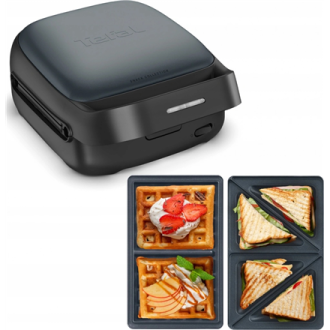 TEFAL | Sandwich and Waffle Maker | Snack Colletion | 700 W | Number of plates 2 | Ceramic coating | Black TEFAL | Sandwich and Waffle Maker | Snack Colletion | 700 W | Number of plates 2 | Ceramic coating | Black