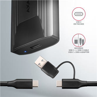 AXAGON USB-C 10Gbps - M.2 NVMe and SATA SSD THIN SCREWLESS box | EEM2-GTS2 AXAGON USB-C 10Gbps - M.2 NVMe and SATA SSD THIN SCREWLESS box | EEM2-GTS2